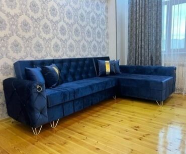 Sifarişlə divanlar: Künc divan, Qonaq otağı üçün, Parça, Bazasız, Açılmayan — 6