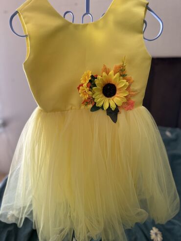 платье прокат: Детское платье, цвет - Желтый, Новый