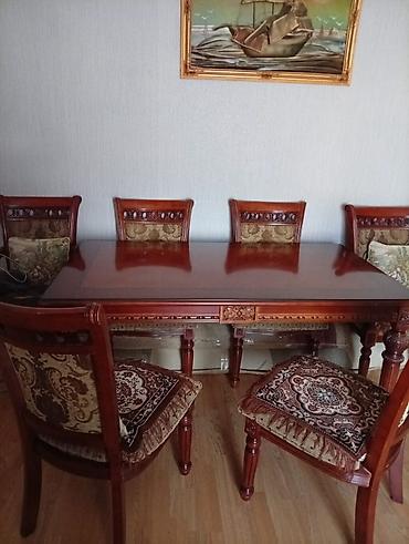 Klassik üslubda ağac yemək dəsti - Tərkib: düzbucaqlı yemək masası və