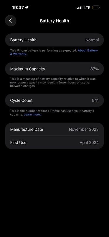 iphon x: IPhone 15 Pro, Б/у, 1 ТБ, Natural Titanium, Кабель, Стилус, Коробка, 87 % — 7