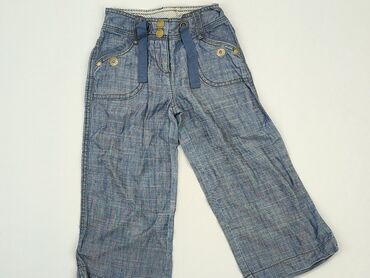 niebieskie szerokie spodnie: Spodnie materiałowe, Next, 2-3 lat, 98, stan - Dobry
