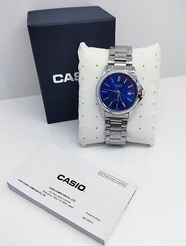 Наручные часы: CASIO kişi qol saatı - Klassik analoq göstərici, mavi siferblat - — 1