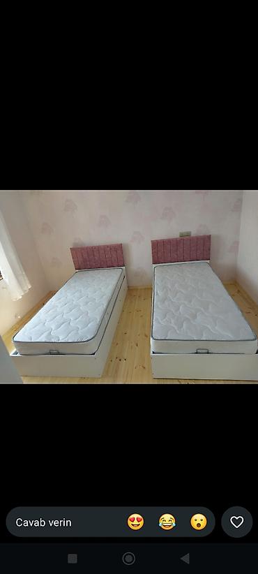 İki ədəd tək nəfərlik çarpayı dəsti 149₼ bazasiz 199₼ bazali içi