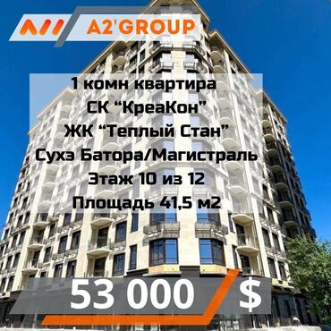 Продажа квартир: 2 комнаты, 42 м², Элитка, 10 этаж, ПСО (под самоотделку)