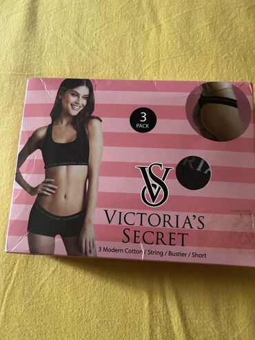 kişilər üçün alt paltarları: Victoria’S Secret 3 lu dest. 2 eded tuman 1 eded top. Yenidir. Xs - S