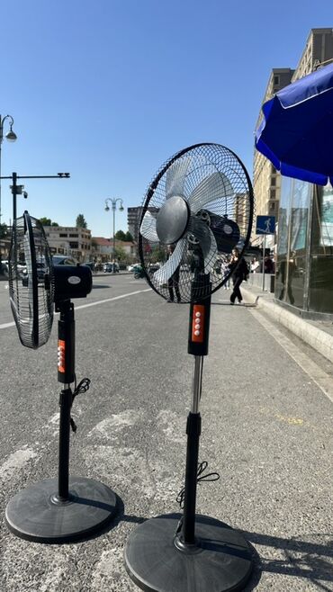 hava pəri: Dayanıqlı, qara rəngli, ayaqlı ventilyator. Ventilyatorlar tənzimlənən