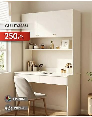 Yazı masası – funksional və zərif dizayn - Üst hissədə 3 qapalı