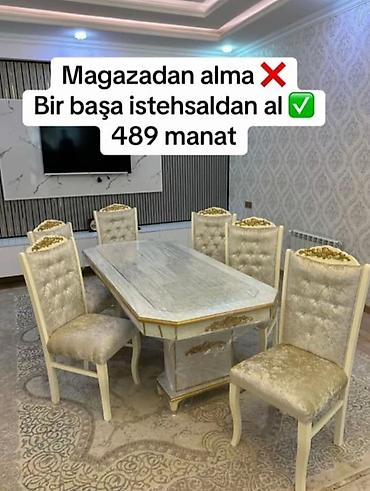 taxta stul stol: Qonaq otağı üçün, Yeni, 6 stul — 1