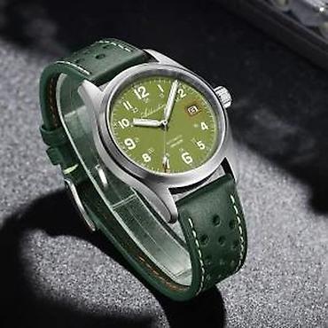 Ručni satovi: ADDIESDIVE AD2070 - 39mm - Zelena / Koža - Seiko Automatik ADDIESDIVE — 7