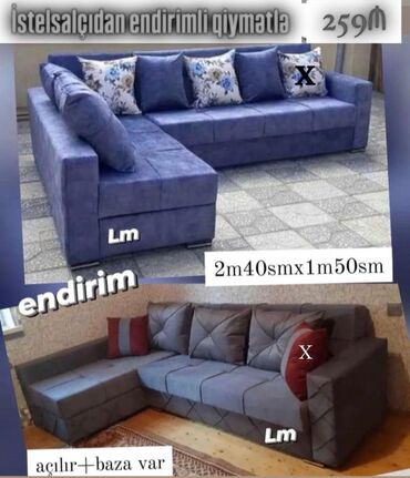 Divan və masa dəstləri: Künc divan, Yeni, Açılan, Bazalı