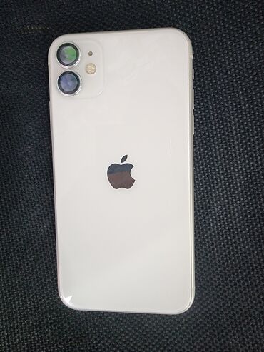 чехол для удочек: IPhone 11, Колдонулган, 128 ГБ, Ак, Коргоочу айнек, Каптама