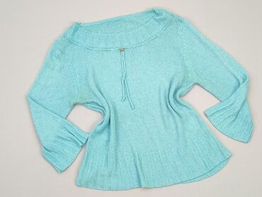 turkusowy t shirty damskie: Sweter, S, stan - Dobry