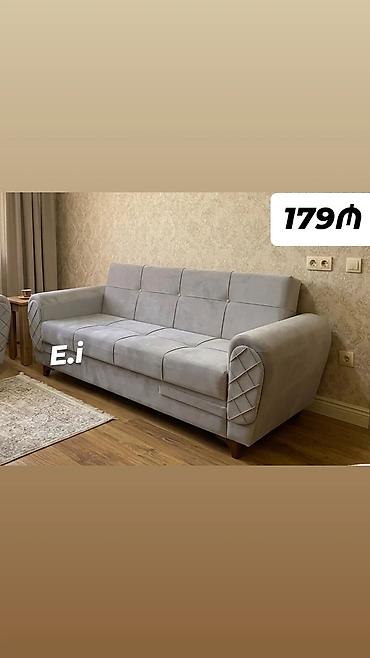 sutullar: Məhsul: 3 nəfərlik açıq-boz rəngdə divan - Yumşaq məxməri parça — 1