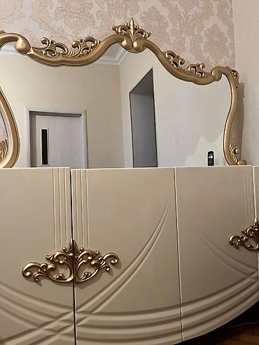 Mebel: Qonaq otağı üçün, İşlənmiş, Açılan, Dördbucaq masa, 6 stul — 4