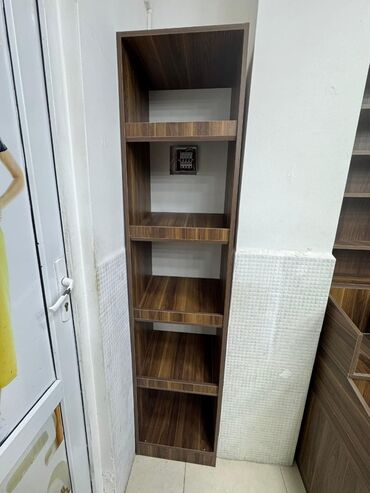 Rəf vitrinləri: Mağaza üçün vitrin/raf sistemi - Material: Lami­nət (ağac teksturalı — 6
