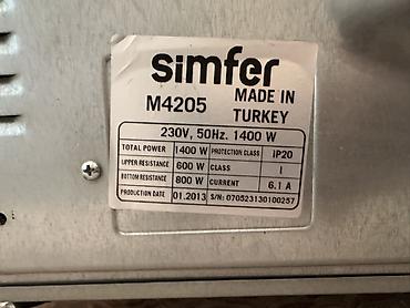 Mətbəx texnikası: Simfer M4205 elektrik mini soba - Güc: 1400 W (yuxarı rezistor 600 W — 4