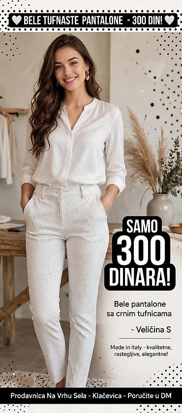 muške patike new balance: Bele tufnaste pantalone – veličina S - Boja: bela sa sitnim crnim — 1