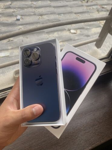 Apple iPhone: IPhone 14 Pro, Б/у, 16 ГБ, Deep Purple, Коробка, 82 %