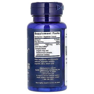evalar vitamin c: Life Extension, Sea-Iodine, 1,000 mcg Yod – orqanizm üçün vacib — 2