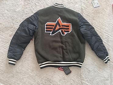 карго мешок: Alpha Industries Wool MA-1 Varsity — OG-107 Green Стильная — 8