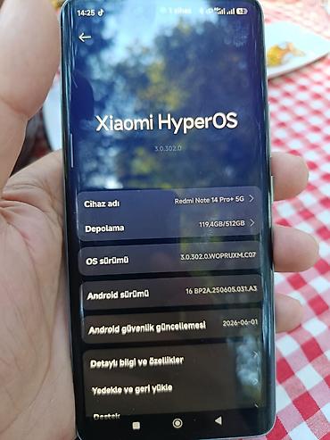 xiaomi redmi 9 t: Redmi Note 14 Pro+, 512 GB, rəng - Yaşıl, Sensor, Barmaq izi, Simsiz şarj — 3