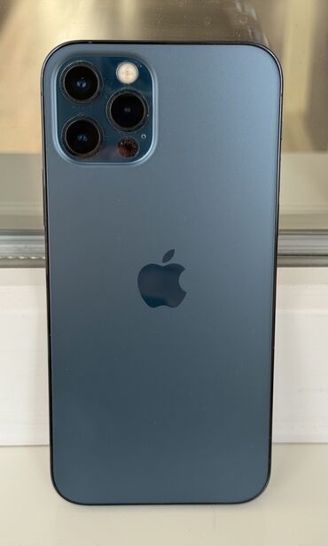 Apple iPhone: IPhone 12 Pro, Б/у, 128 ГБ, Pacific Blue, Защитное стекло, Кабель, Коробка, 76 %