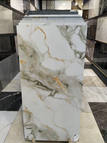 Dekorativ daşlar: Mərmər efektli keramika plitə - Material: keramika/porcelain tipli