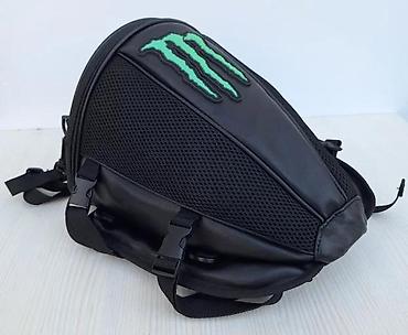 Sportske torbe i rančevi: Motorcycle tank torba – crna, aerodinamičnog oblika, sa zelenim — 1