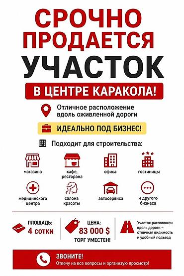 каракол авто рынак: 4 соток, Для бизнеса — 1