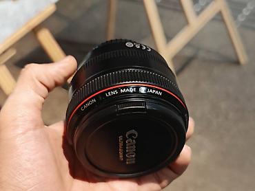 pult az: Canon EF 50mm f/1.2 L USM İlk sahibiyəm. Az işlətmişəm. Sony kamera — 7
