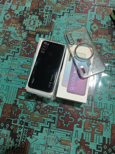 barter telefonlar: Xiaomi Redmi Note 8, 64 ГБ, цвет - Черный, 
 Кнопочный, Отпечаток пальца