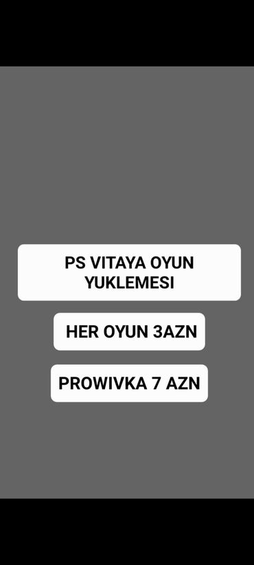 ps 2 fiyat: PS VITAYA PROWIVKA YUKLEMESI,OYUN YUKLEMESI Her oyun: 3azn Prowivka