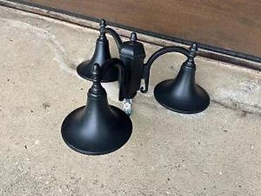 ormani za terase: Tročlana spoljašnja zidna rasveta – crna metalna lampa - Tip: zidna — 3