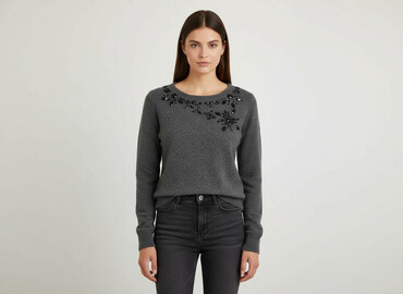 sweter w chmurki reserved: BODY FLIRT, Светр жіночий, розмір L