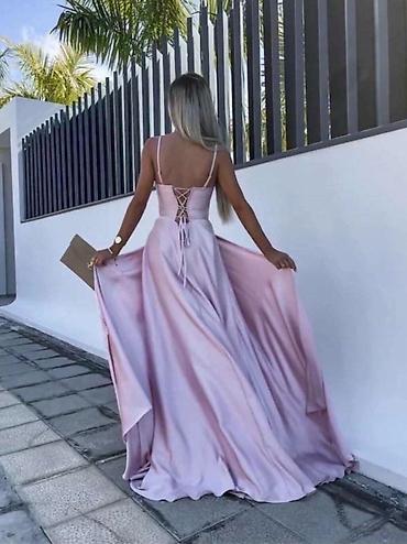 platforme cipele: Elegantna duga haljina lila boja. - Kroj: korset gornji deo sa — 2
