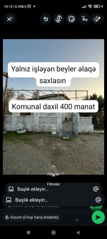 qara qarayevde kiraye ev: 100 kv. m, 3 otaqlı, Kombi, Qaz, İşıq