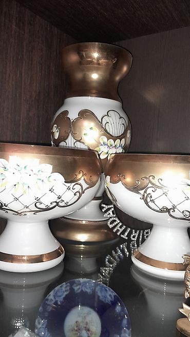 Qab-qacaq və mətbəx ləvazimatları: Porcelan dekor dəsti – 3 parçadan ibarət - 1 ədəd iri vaza - 2 ədəd — 1