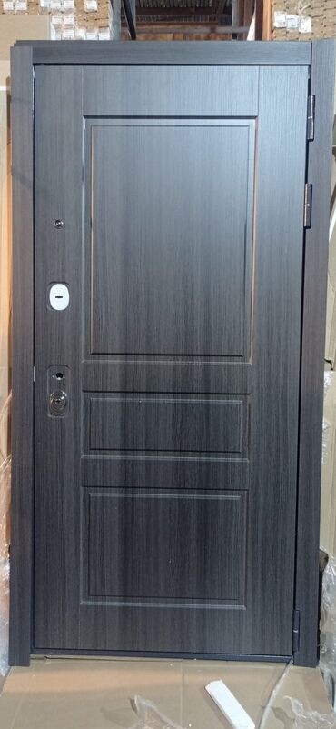 Giriş qapıları: Blok üçün Yeni Giriş qapısı 100x210 sm Çərçivə ilə, Zəmanətli, Ödənişli quraşdırma, Pulsuz çatdırılma — 12