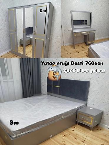 plasiq qapi: Yataq otağı dəsti Komplektə daxildir: - 3 qapılı böyük şkaf: mərkəzdə — 1