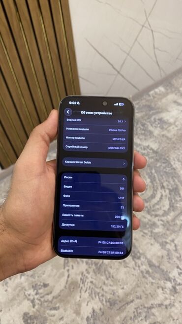 Apple iPhone: IPhone 15 Pro, 256 GB, Natural Titanium, Face ID, Sənədlərlə — 10