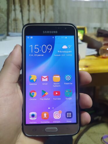 telefonlar 32 s: Samsung Galaxy J3 2016, 8 GB, rəng - Boz, Zəmanət, Düyməli