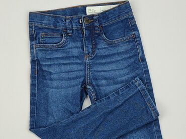 spodnie ciemny jeans: Джинси, Lupilu, 4-5 р., 104/110, стан - Хороший