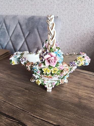 Porcelan dekorativ səbət - Material: keyfiyyətli porcelan - Dizayn