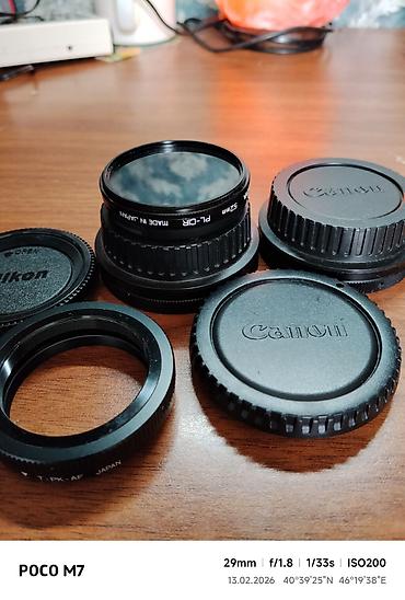 Obyektivlər və filtrləri: Fotoaksesuar dəsti Tərkib: - Canon üçün arxa və ön obyektiv qapaqları — 1