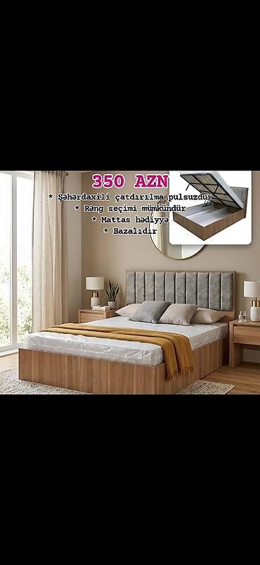 sufre modelleri: Bazalı çarpayı – 350 AZN - Daxili baza hissəsi: qalxan mexanizmli — 2