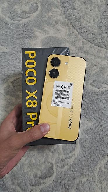 Уюлдук телефондор жана аксессуарлар: Poco X8 Pro, Жаңы, 256 ГБ, түсү - Сары, 2 SIM — 2