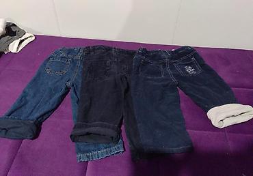 Paketi dečije odeće: Farmerice i somot pantalone dzemper, bluzica i košulja, velicina 86 — 5
