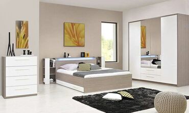 европа мебель: Двуспальная кровать, Шкаф, Трюмо, 2 тумбы, Турция, Новый
