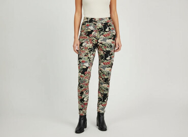 wykrój na spodnie: Material trousers for women, size M