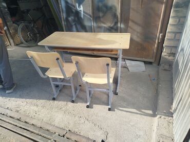 Парты: Парта, С полками, Детская, Металл, цвет - Желтый — 5